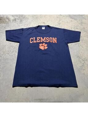 Vintage 90s Clemson Tigers Russell Athletic USA Tee Shirt Mens Medium